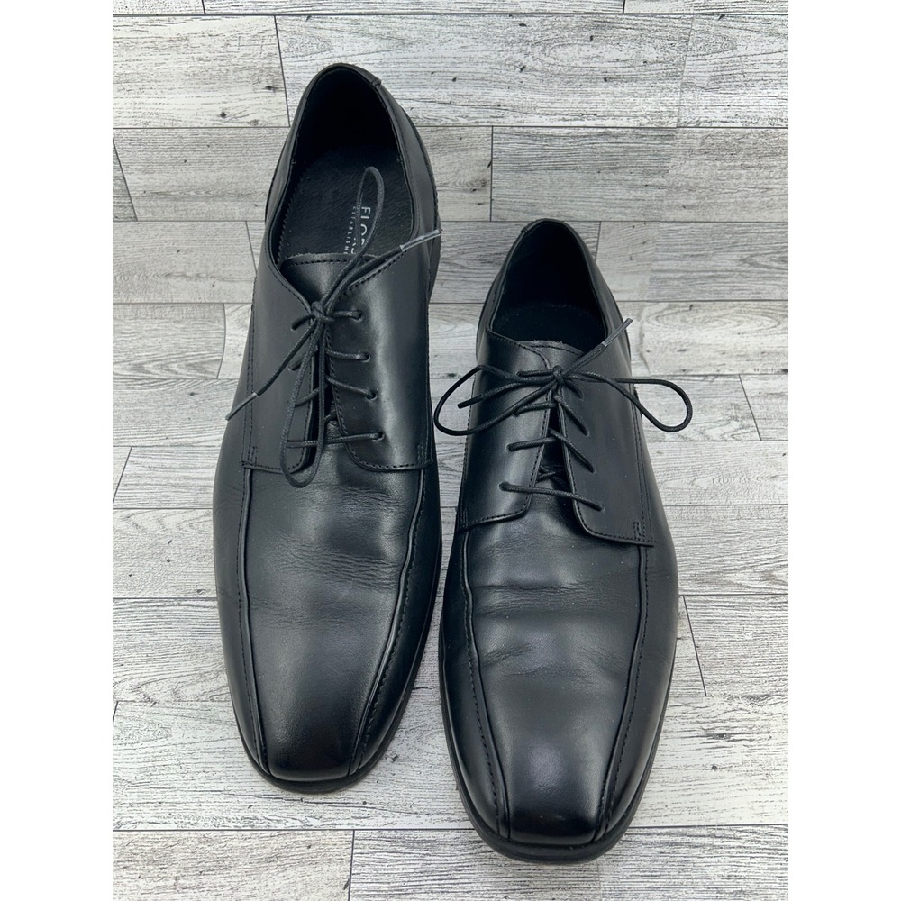 Florsheim Mens Black Leather Cap Toe Lace Up Dress Shoes Size 11.5D